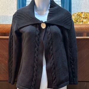 Kim Rogers Black Cable Knit Cardigan